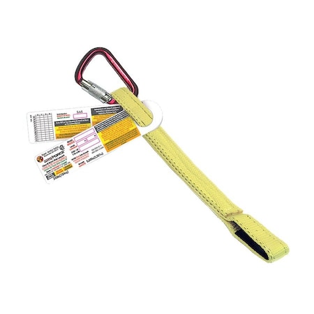 Super Anchor Safety 18" Web Lanyard w/No. 5006-Z Aluminum Carabiner & Loop End 6009